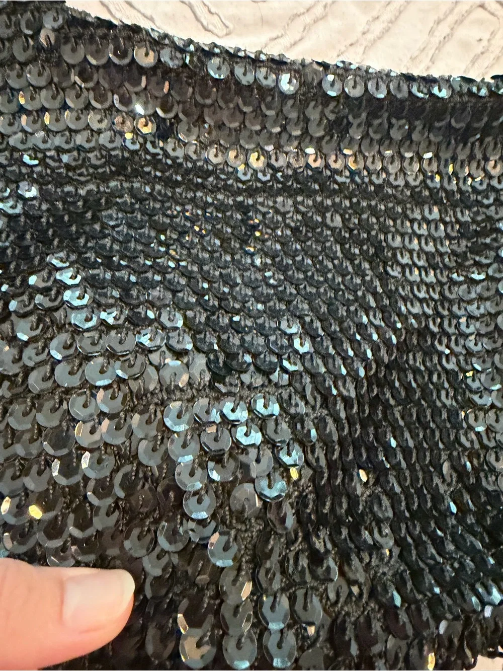 Vintage Y2K Frankie & Johnnie Black Sequin Shoulder Bag